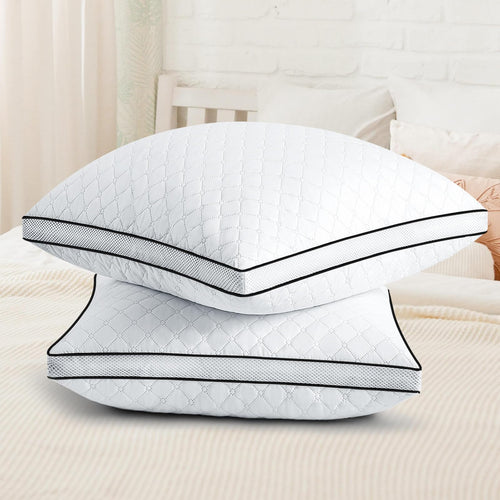 Slybear Kopfkissen 80x80 cm 2er Set, orthopädisches Seitenschläferkissen mit Premium Füllung, Atmungsaktives Nackenkissen, Schlaf-,Sitz-,Bett-,Sofa-Kissen für Allergiker weich und stützend waschbar