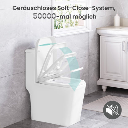 WOLTU WS2615 WC-Sitz mit Absenkautomatik, Duroplast, eckig, weiss