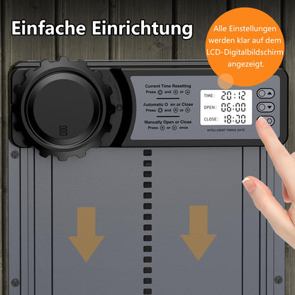MASTERFUN Automatische Hühnerklappe Aluminium mit Timer und Display