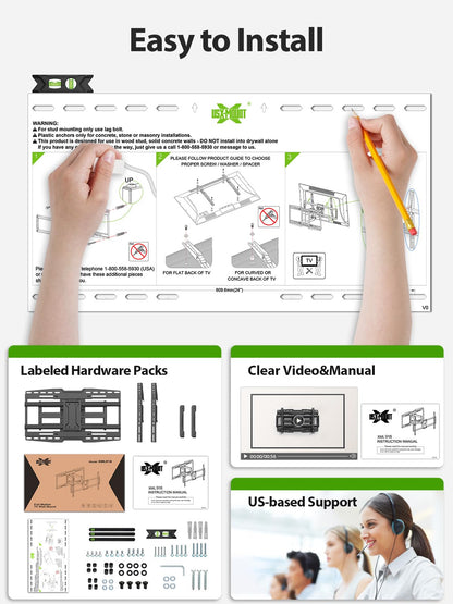 USX-MOUNT TV Wandhalterung Schwenkbar Neigbar - 32-90 Zoll
