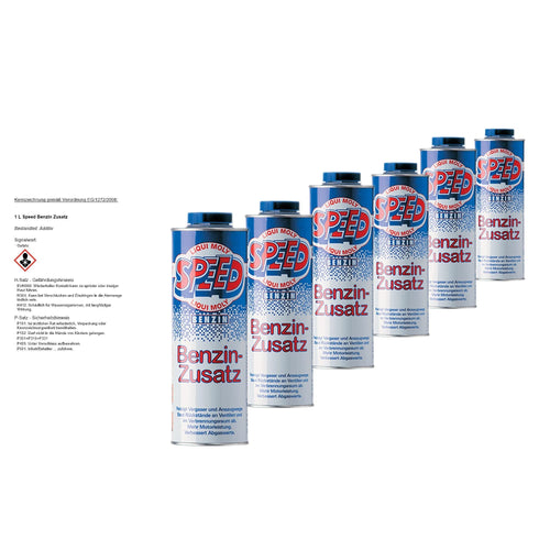 Liqui Moly 5105 Speed Benzin Additiv – 6x 1L Vorteilspack: Sechs blaue 1L-Flaschen. Reinigt Benzinmotoren, steigert Leistung.