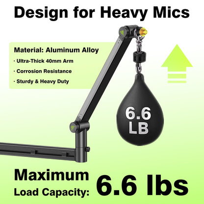 Gear-Lock Low Profile Mikrofonarm – 3 KG Traglast