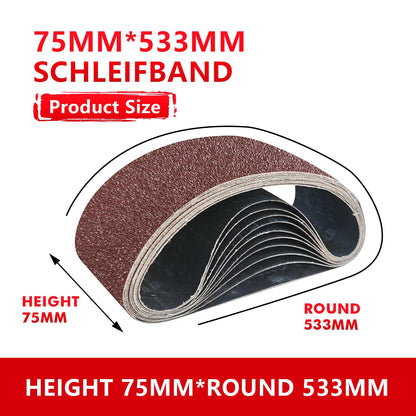 GZKTY Schleifbänder Set 75 x 533 mm, 25 Stück für Bandschleifer