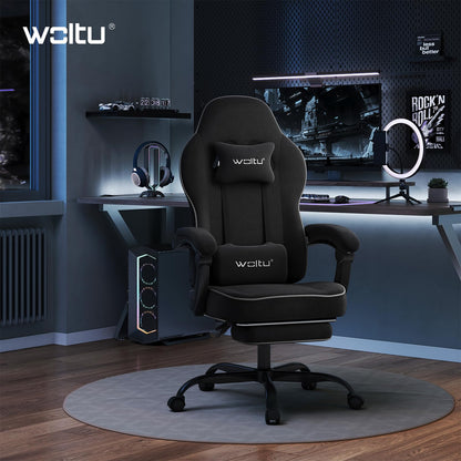 WOLTU Gaming Stuhl Stoff Federunterlage Gamer Sessel - Schwarz GS10sz