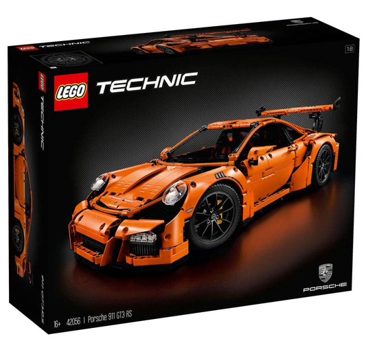 LEGO Technic Porsche 911 GT3 RS Bausatz - 2704 Teile: Orangefarbenes Technic-Modell zum Bau eines detaillierten Porsche-Sportwagens.