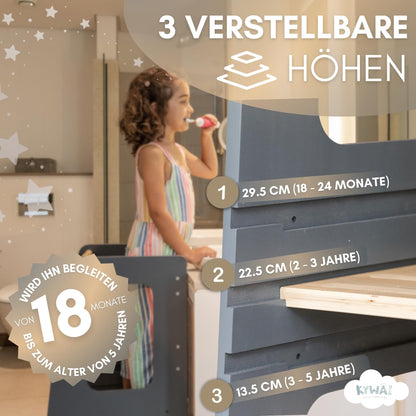 Kywai Montessori Lernturm ab 1 Jahr – Bambus, höhenverstellbar