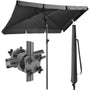 4smile SunnyShade Balkon-Sonnenschirm 3-in-1 Set Anthrazit UPF 50+, rechteckiger Schirm mit Geländerhalterung