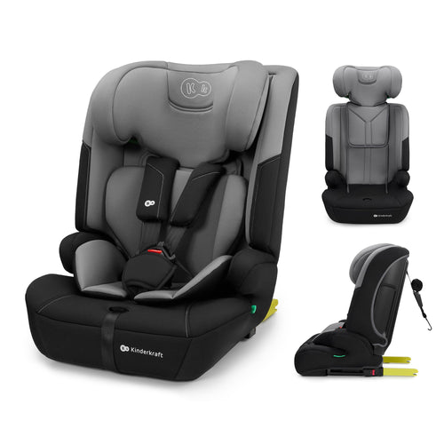 Kinderkraft Safety Fix 3 Pro Kindersitz 9-36 kg mit ISOFIX, Grau