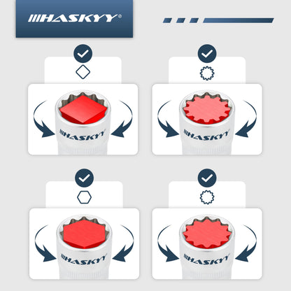 HASKYY Vielzahn Steckschlüsselsatz 1/2 Zoll, 12-Kant, 8-36 mm