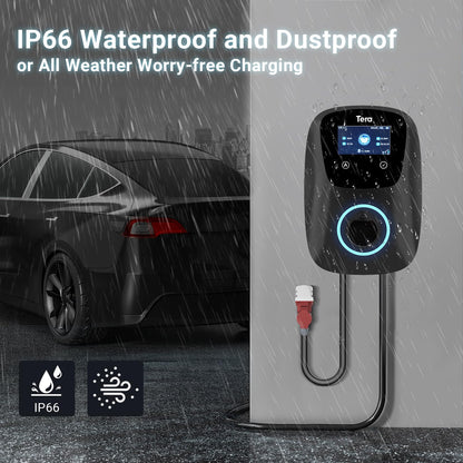 Tera W01 EV-Ladegerät Typ 2 22kW Wallbox mit App & 7m Kabel