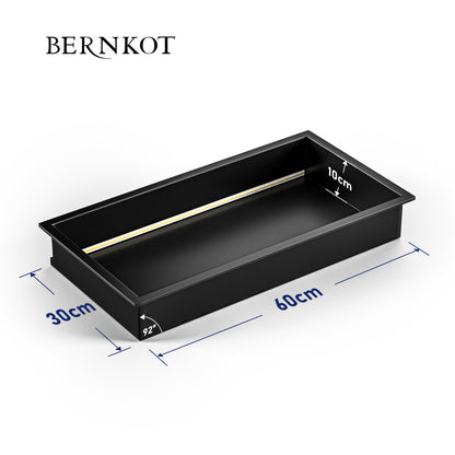 Bernkot Wandnische Dusche LED Edelstahl 60x30 cm Matt Schwarz