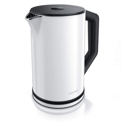 Arendo ELEGANT Wasserkocher - Edelstahl 1.5L Temperatur Weiss