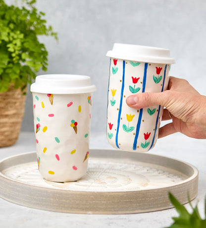Pott'd Paintables DIY Keramik-Bemalen-Set mit 2 Reisebechern