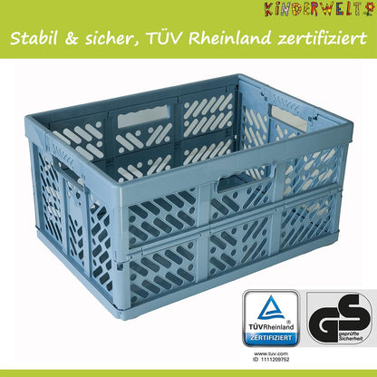 KiNDERWELT Profi-Klappbox 45 L, 2er-Set, belastbar bis 50 kg, blau