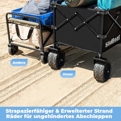 SLIDBEAT XXL Faltbollerwagen 220L/200KG – All-Terrain Räder