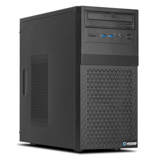 Ankermann Business Office Work V3 Business PC - i7-13700F 32GB. Schwarzer Tower-PC für anspruchsvolle Office-Arbeiten.