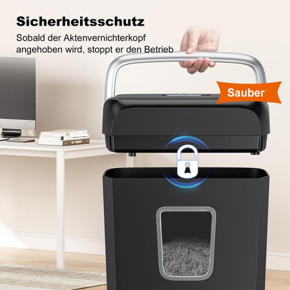 Bonsaii Aktenvernichter C237-B, 6 Blatt Partikelschnitt P-4, 13 L