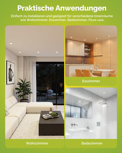 Fondiiz LED Einbaustrahler 20er Set 68mm CCT IP44 – Weiss