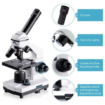 BEBANG 100X-2000X Profi Biologiemikroskop für Kinder & Erwachsene