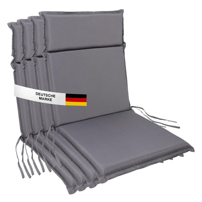 ALBATROS Gartenstuhlauflage Hochlehner 4er Set, Anthrazit, 99x45 cm