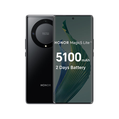 HONOR HonorMagic5 Lite 5G Smartphone - 256GB Midnight Black mit Display und Kamera. Dient Mobilfunk & Internet.