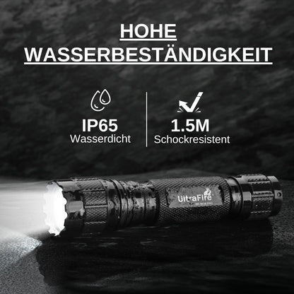 UltraFire WF-501B PRO Taktische Taschenlampe 1200 Lumen mit Holster