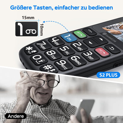 SweetLink S2PLUS 4G Seniorenhandy mit SOS-Taste und Ladestation