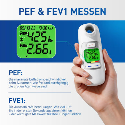Nascool Peak Flow Meter 2.0 Spirometer mit Bluetooth und App