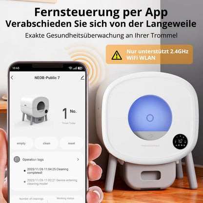 PHOTONSPACE Selbstreinigende Katzentoilette XXL 95L mit App-Steuerung