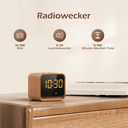 REACHER Radiowecker CR7W – Digitaler FM-Wecker mit Nachtlicht