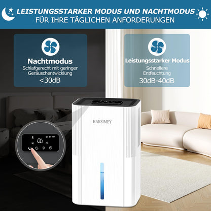 Haksimey MD603A Luftentfeuchter elektrisch 2800 ml mit Timer