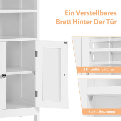 Yaheetech Mehrzweckschrank Kommode Doppeltür Weiss