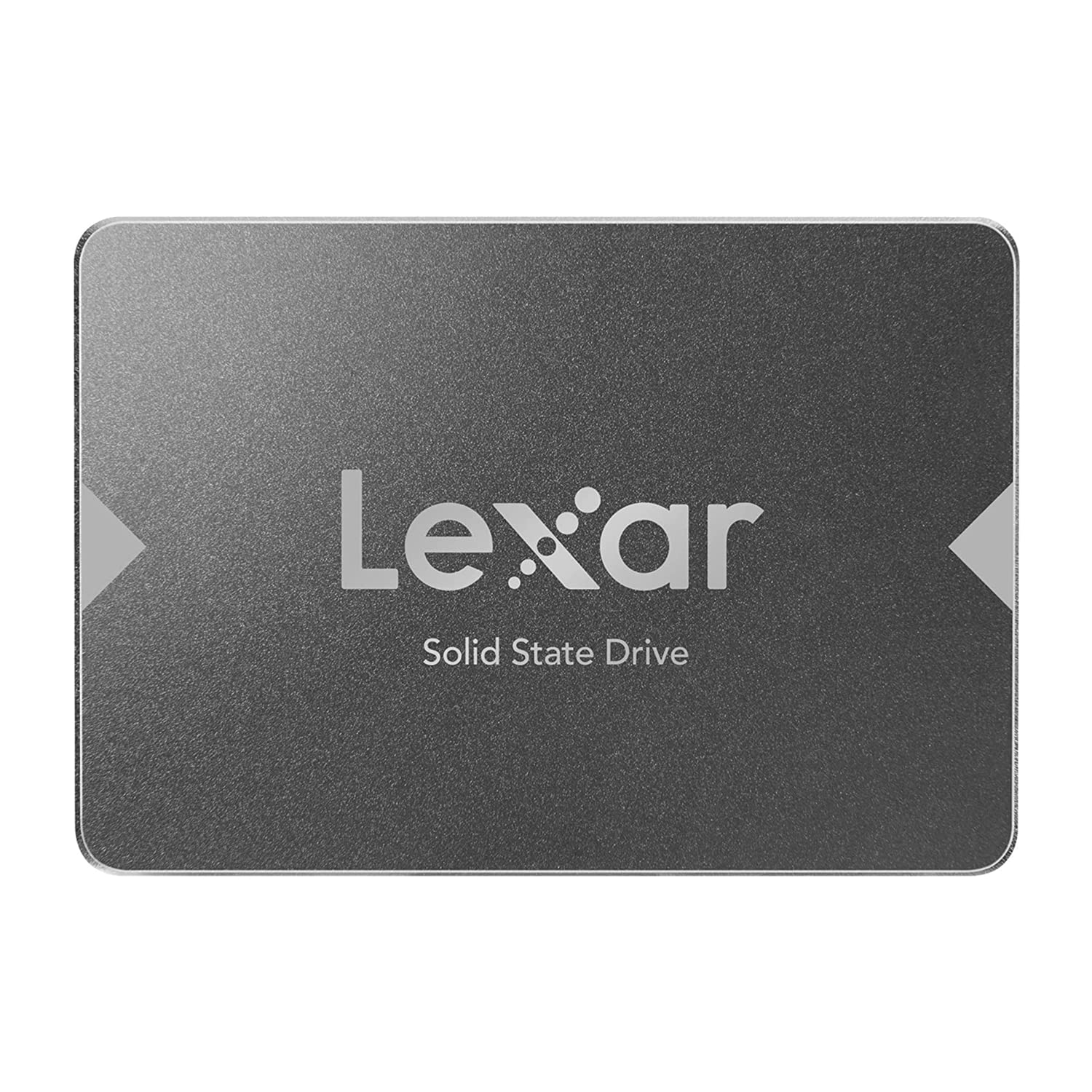 Lexar NS100 2.5 Zoll SATA III Solid-State-Laufwerk - 2TB. Rechteckiges, schwarzes 2.5 Zoll SSD zur dauerhaften Datenspeicherung in Computern.