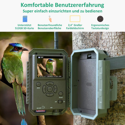 GardePro E8 Wildkamera WLAN – 64MP 1296P Video mit App