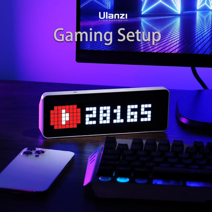 ULANZI TC001 Smart Pixel Clock, digitaler LED-Wecker mit Wetteranzeige