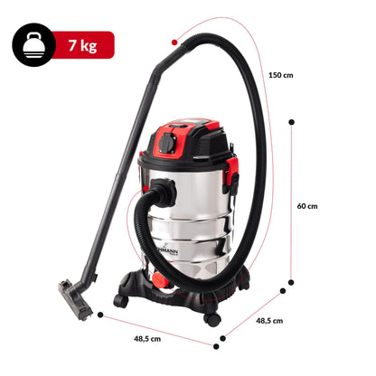 LEHMANN Industriestaubsauger – 2000W 30L Nass/Trocken Steckdose