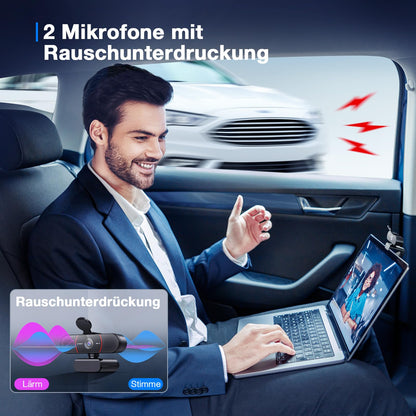 EMEET C960 4K UHD Webcam - Dual Mic, Auto-Lichtkorrektur, Abdeckung