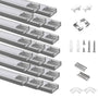 Efishine LED-Profil Aluminium U-Form 20 x 1 m, milchige Abdeckung, 20er-Set mit Endkappen und Montageclips