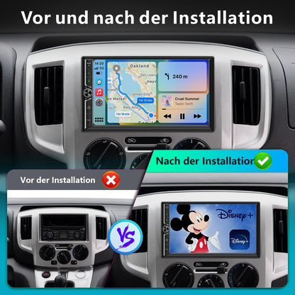 Android Doppel Din Autoradio - 7 Zoll Wireless CarPlay Android Auto