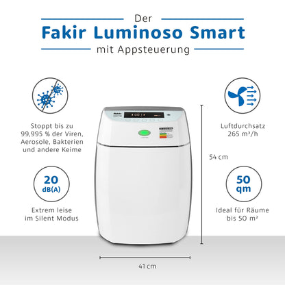 Fakir Luminoso Smart Luftreiniger – HEPA H14 UVC für 50m²