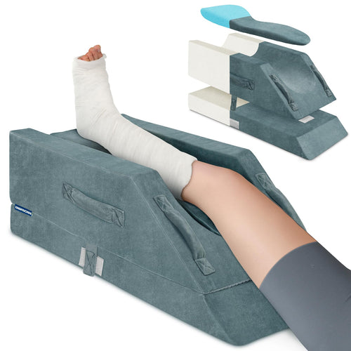 KingPavonini Beinhochlagerungskissen, 4 Höhen, Memory-Schaum – ergonomisches Venenkissen für ein Bein