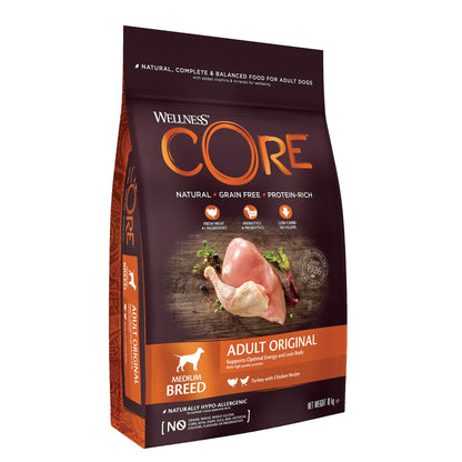 Wellness CORE Original Getreidefrei Trockenfutter Adult Pute & Huhn 10 kg