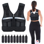 Sportneer Gewichtsweste verstellbar 0,9-8 kg für Krafttraining, Reissverschluss und Reflektorstreifen