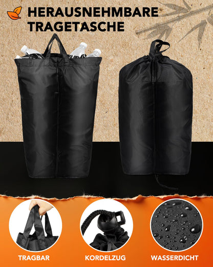 SOUTHGATE Pfandflaschen Sammelbehälter 2 Fächer 170L Schwarz Faltbar