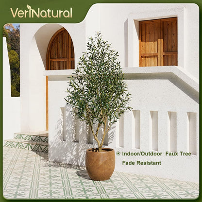 VeriNatural Künstlicher Olivenbaum 210 cm, UV-beständig mit Topf