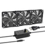 GDSTIME 3x 120mm Gehäuselüfter Set 230V - Einstellbare Geschwindigkeit. Schwarze Lüfter mit quadratischem Rahmen kühlen Gehäuse, Geschwindigkeit regulierbar.