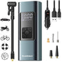 Neakhmer Akku-Reifenpumpe 12V Mini-Luftkompressor mit Manometer, kompakt mit LCD-Display und LED-Beleuchtung