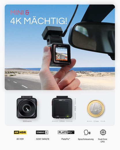 VANTRUE E1 Pro 4K HDR Dashcam mit STARVIS 2, GPS und Sprachsteuerung