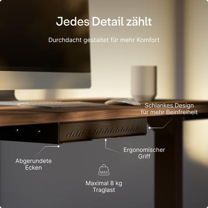 Desktronic Untertisch-Schublade aus Stahl, Schreibtisch-Organizer
