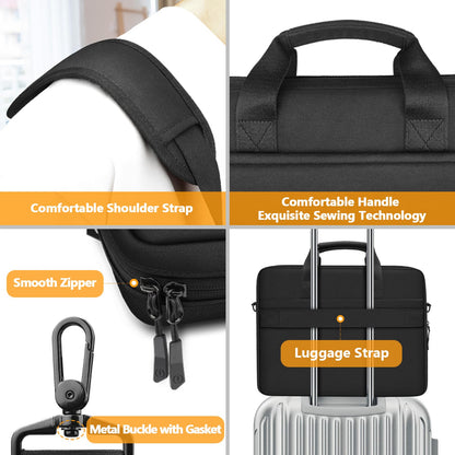ZYB Große Laptoptasche 17 Zoll 17.3 Zoll Laptop Tasche,Wasserdicht Notebook Tasche für 17-17.3 Zoll Lenovo HP Dell ASUS MSI Acer Samsung etc 17-17.3 Laptop Hülle Schultertasche Aktentasche-Schwarz